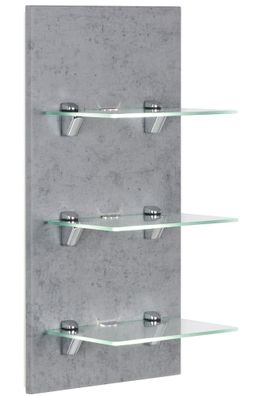 Badezimmer Panel 35x68 cm, Badregal Viva mit 3 Glasböden, Wandregal