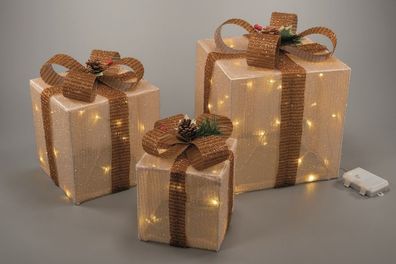 LED Geschenkwürfel in 3 verschiedenen Größen im Set Deko Weihnachten XA10147