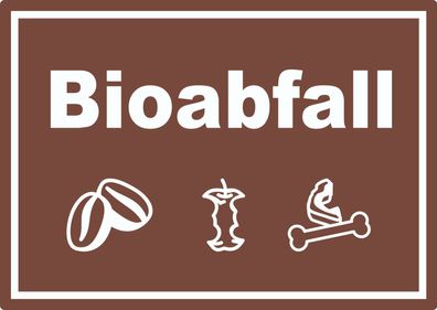 Bioabfall Mülltrennung Aufkleber Text Symbol Essen
