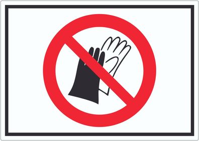Handschuhe verboten Symbol Aufkleber