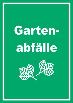 Gartenabfälle Mülltrennung Aufkleber Text Symbol Blätter Garten