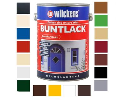 Wilckens 2,5 l Buntlack Farbwahl Hochglänzend Kunstharzbasis Innen Außen
