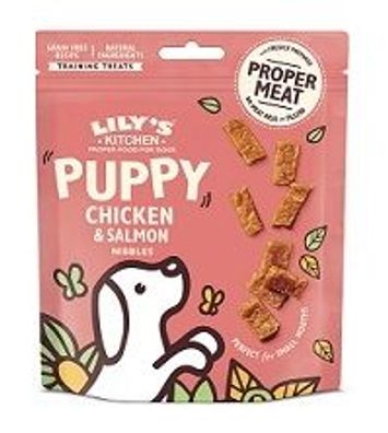 Lilys Kitchen Dog Treats Chicken & Salmon Nibbles for Puppies 70g (Menge: 8 je Bestel