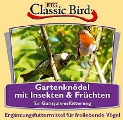 Classic Bird Gartenknödel mit Früchten & Insekten 6 Stück auf Tablett