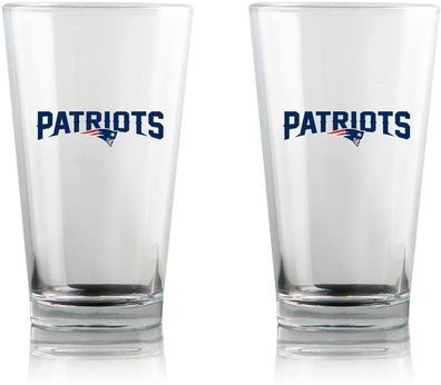 NFL New England Patriots Glacier Bier Glas Pilsner 2er Set Bierglas Pint 475ml 16oz