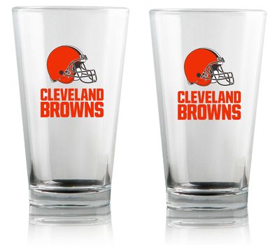 NFL Cleveland Browns Glacier Bier Glas Pilsner 2er Set Bierglas Pint 475ml 16oz