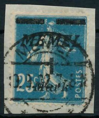 MEMEL 1922 Nr 86 gestempelt Briefstück X447E82