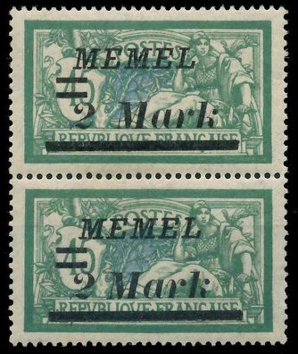 MEMEL 1922 Nr 88II + 88 postfrisch SENKR PAAR X452E42