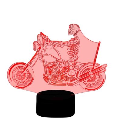 3D Lampe Ghostrider LED illusion Tischlampe Wohnlicht Biker Clubhaus