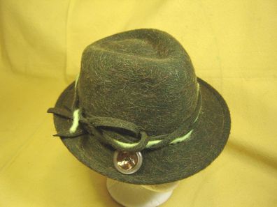 klassischer Damenhut Wollfilz oliv bunt mit Filzstreifen Trachtenhut DH8