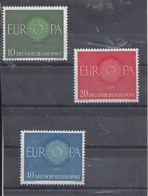 Mi. Nr. 337 - 339, Bund, BRD, 1960, Europa, Klebefläche