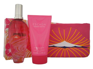 Escada Summer Festival Eau de Toilette 100ml + Body Cream 150ml & CLUTCH BAG