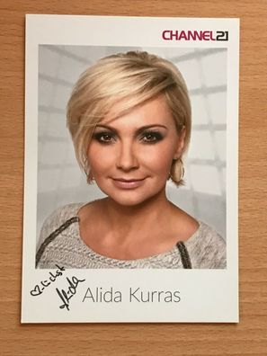 Autogrammkarte - Alida Kurras - Channel 21 Moderatorin - orig. signiert #1497