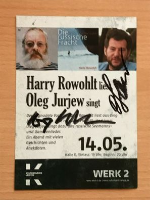 Autogrammkarte - Harry Rowohlt & Oleg Jurjew - RAR - orig. signiert #1486