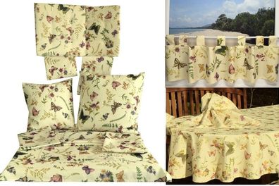 Textilserie Schmetterling Tischdecken Tischläufer Kissenhüllen Gardinen Garten