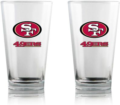 NFL San Francisco 49ers Glacier Bier Glas Pilsner 2er Set Bierglas Pint 475ml 16oz