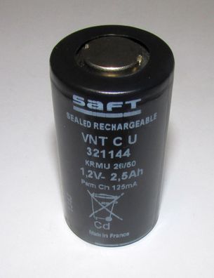 Saft - VNT CU / 321144 - Baby C - 1,2 Volt 2500mAh Ni-CD - Hochtemperatur