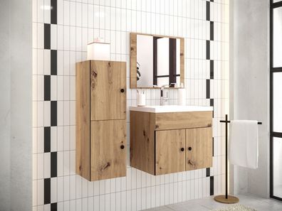 Badmöbel-Set Carlos V Schrank Badezimmer mit Waschbecken und Spiegel Elegant Neu