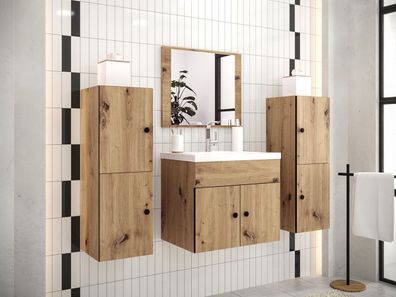 Badmöbel-Set Carlos VI Badezimmer mit Waschbecken und Spiegel Elegant Schrank