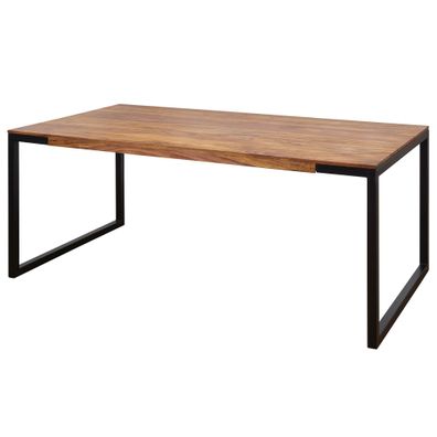 Wohnling Esstisch 190 cm Sheesham Holztisch Esszimmertisch Tisch Metallgestell