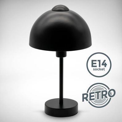 LED Tischleuchte Design Metall Retro Schwarz E14 Matt Tischlampe Schlafzimmer