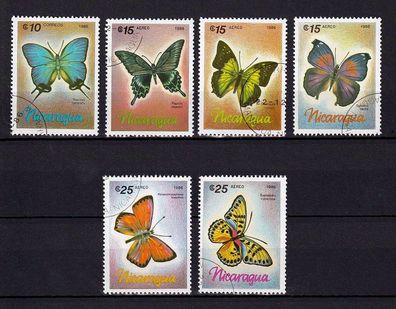 Motiv - 6 exotische Schmetterlinge (Nicaragua) o