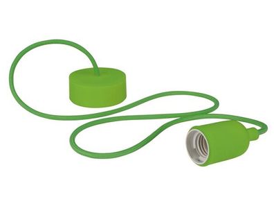 vellight - LAMPH01GR - Design-Pendelleuchte mit Textilkabel - grün