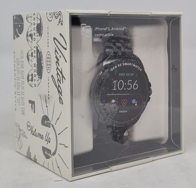 Fossil FTW4056 Q GEN 5E Herren Smartwatch, GPS, NFC, Edelstahl - Schwarz