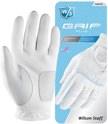 Wilson Damen Linkshand Golfhandschuhe Staff Grip Plus 3er Pack Weiß