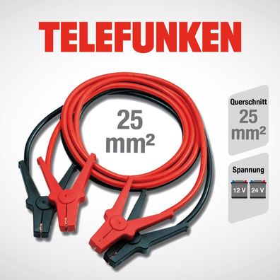 Telefunken Starthilfekabel / Überbrückungskabel 25 mm² TSHK