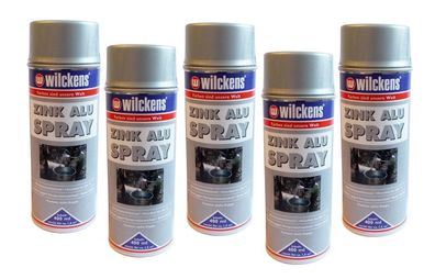 Wilckens 400 ml pro Dose Zink Alu Spray Silber Hitzefest bis 300&deg; C guter Verlauf