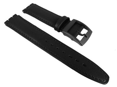 Minott Ersatzband Leder schwarz > Band für Swatch Uhren | 17mm
