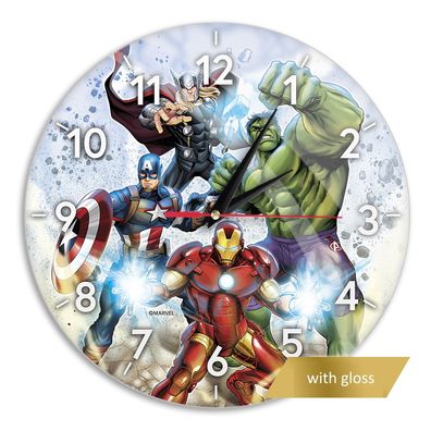 Wanduhr glänzend Avengers Marvel Multicoloured Uhr DC Wallclock Clock