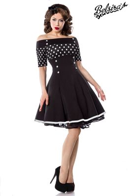 Belsira 50006 Vintage-Kleid schwarz/ weiß/ dots in Größe XS