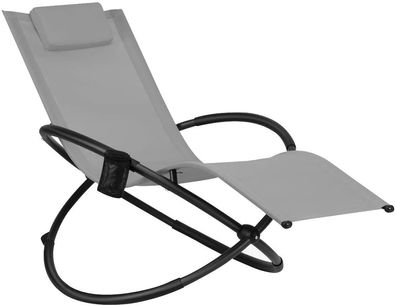 Schaukelliege Liegestuhl Outdoor, klappbare Relaxliege mit Kopfstütze bis 180kg