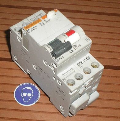 Fehlerstrom Schutzschalter FI Automat C2 Ampere 0,03A 30mA 2polig Merlin Gerin