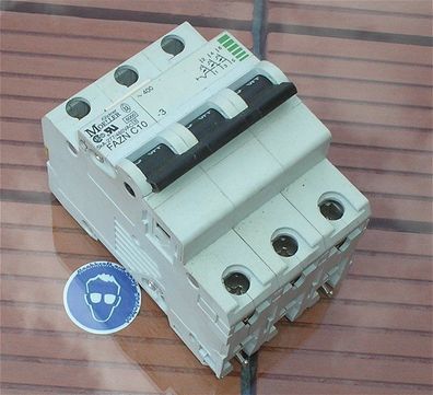 Leitungsschutzschalter LS Automat Sicherung C10 10A Ampere 3polig Moeller FAZN