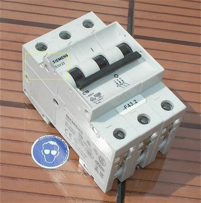 Leitungsschutzschalter LS Automat Sicherung C10 10A Ampere 3polig Siemens 5SX23