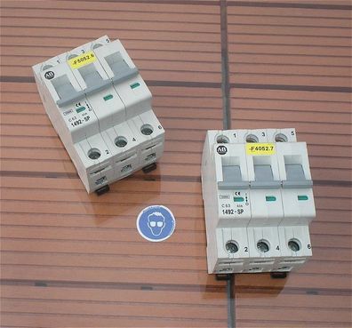Leitungsschutzschalter LS Automat Sicherung C63 A Ampere 3polig AB 1492-SP