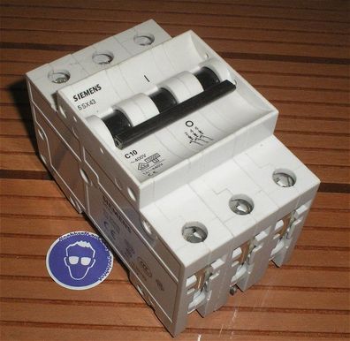Leitungsschutzschalter LSS Automat Sicherung C10 A Ampere 3polig Siemens 5SX43