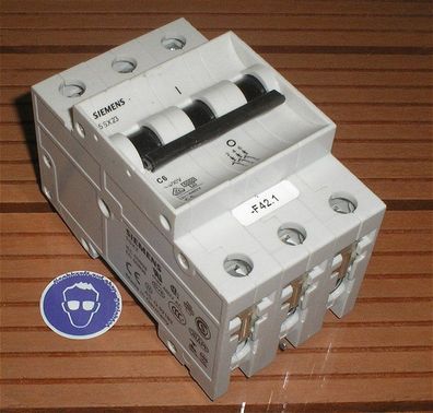 Leitungsschutzschalter LSS Automat Sicherung C6 6A Ampere 3polig Siemens ldef1
