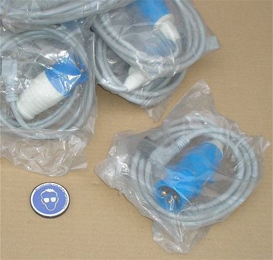Kabel CEE 3polig blau 16A 6h Stecker auf IEC Kaltgerätekupplung + SdfkPlakette