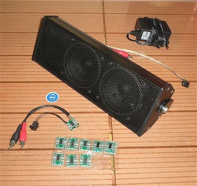 Lautsprecherbox mit Mini Stereo Verstärker Platinen 5V Volt + Netzteil 2A Ampere