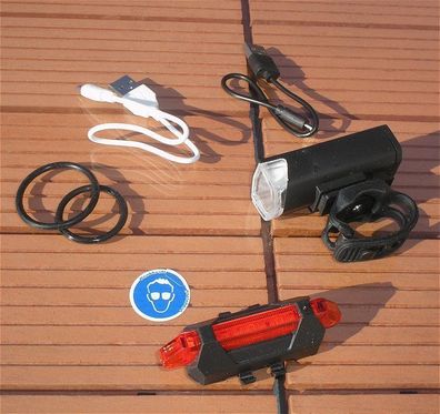 Fahrradbeleuchtung 2 in 1 LED USB Akku wiederaufladbar Jolintek Xtbikelight-2pcs