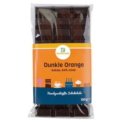 2 Tafeln Schokolade mit Erythrit + Stevia gesüßt | dunkle Orange