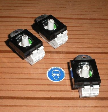 3x Kontaktelement mit Schließer Kontakt Element und LED rot 24V AC DC Baco 33RARL