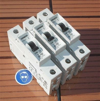 3x Leitungsschutzschalter LS Automat Sicherung C10 A Ampere 1polig Siemens 5SX21