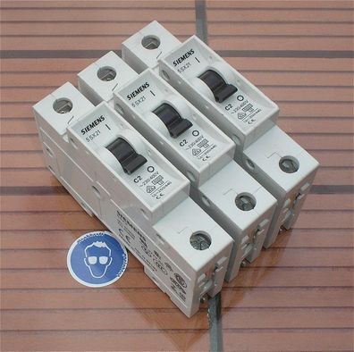 3x Leitungsschutzschalter LS Automat Sicherung C2 A Ampere 1polig Siemens 5SX21