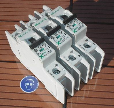 3x Leitungsschutzschalter LSS Automat Sicherung C15 A Ampere Moeller FAZ 1-RT
