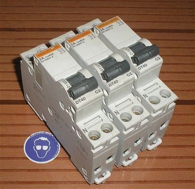 3x Leitungsschutzschalter LSS Automat Sicherung C2 A Ampere 2polig Merlin Gerin